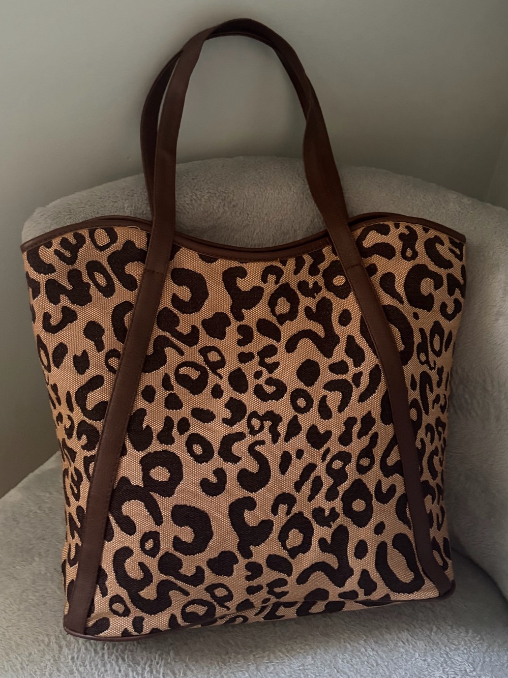 Leopard Print Canvas Tote Bag